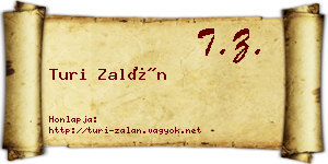 Turi Zalán névjegykártya